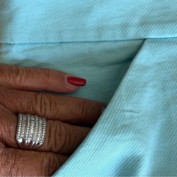 J Crew Women’s Pencil Skirt Aqua Blue Cotton Size 4 - Picture 4 of 9